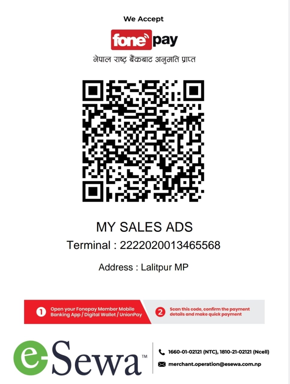 Fonepay QR My Sales Ads